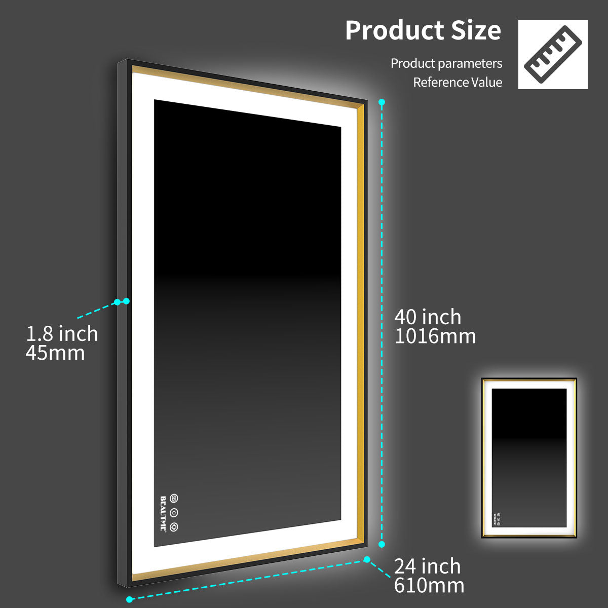 BEAUTME Bathroom Mirror with LED Lights