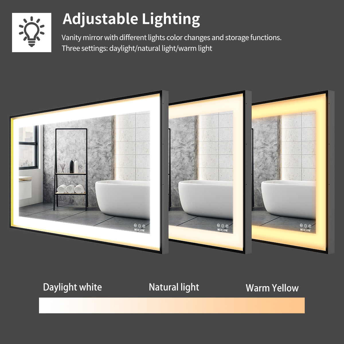 BEAUTME Bathroom Mirror with LED Lights